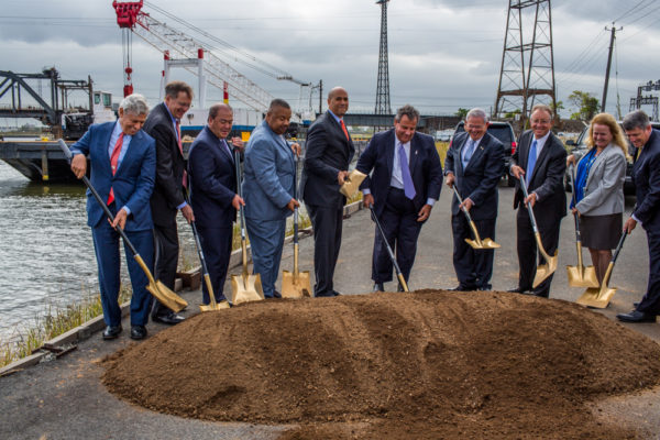 Amtrak and its partners in the Gateway Program celebrated the start of construction on a new Portal North Bridge during a groundbreaking ceremony on October 13, 2017. 

[Left to Right] Rick Cotton, Executive Director, Port Authority of New York & New Jersey ; Rich Bagger, Gateway Program Development Corporation Chairman; Kevin O’Toole, Port Authority of New York & New Jersey Chairman; Donald Payne, Jr., U.S. Congressman (NJ-10); Sen. Cory Booker; Gov. Chris Christie; Sen. Bob Menendez; Amtrak Chairman Tony Coscia; Marie Corrado, Amtrak Senior Director, The Gateway Program; John Porcari, Interim Executive Director, Gateway Program Development Corporation).

Learn more at Photo Credit: Amtrak