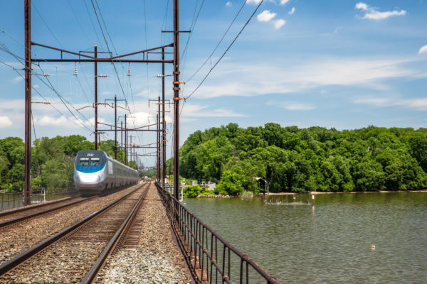 Acela Express in northeast Maryland.