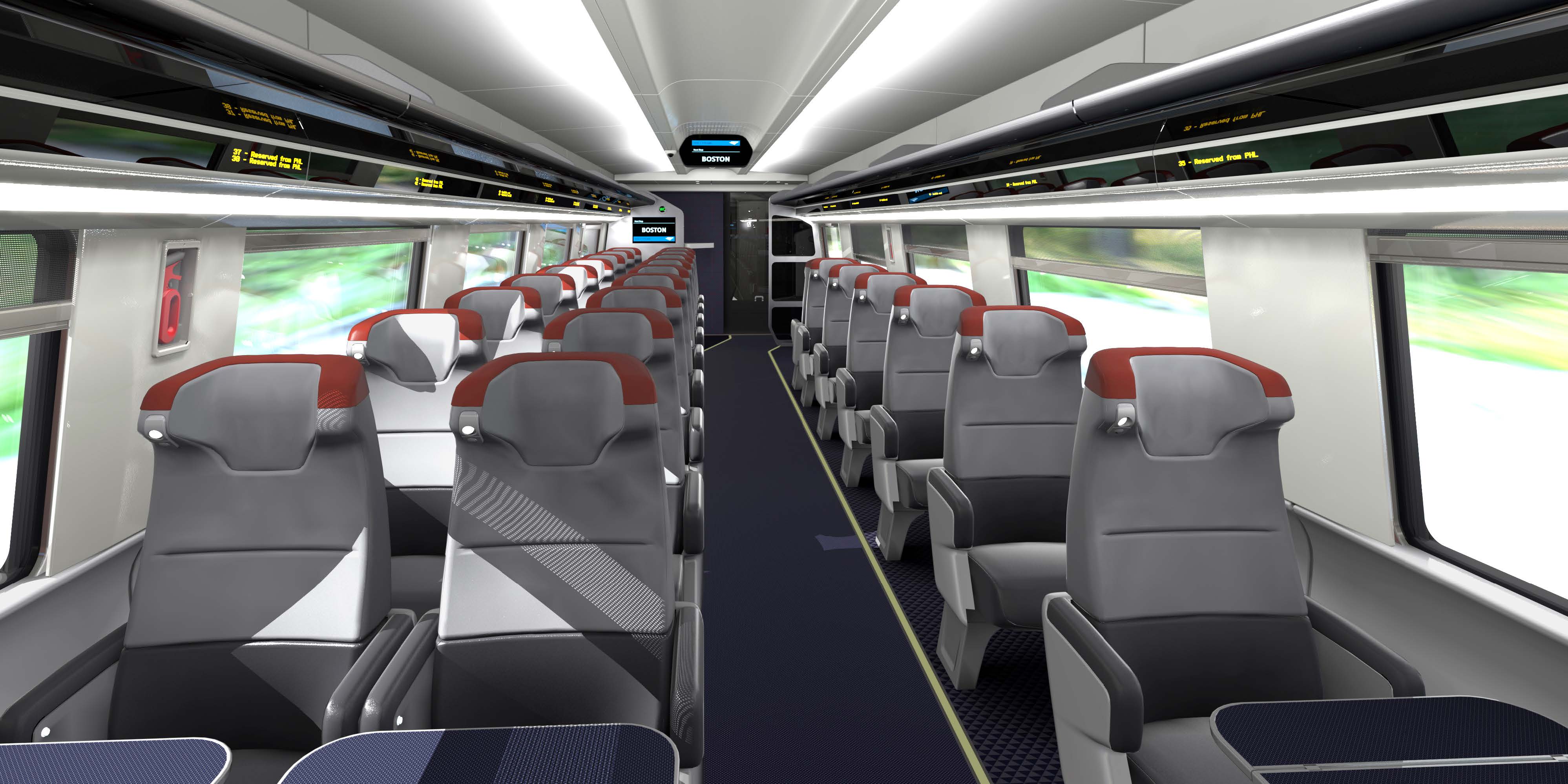 Î‘Ï€Î¿Ï„Î­Î»ÎµÏƒÎ¼Î± ÎµÎ¹ÎºÏŒÎ½Î±Ï‚ Î³Î¹Î± Amtrak Reveals Modern Interiors on New Acela Express Fleet