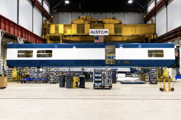 Amtrak Car Shell at Alstom Facility (Ext. View)