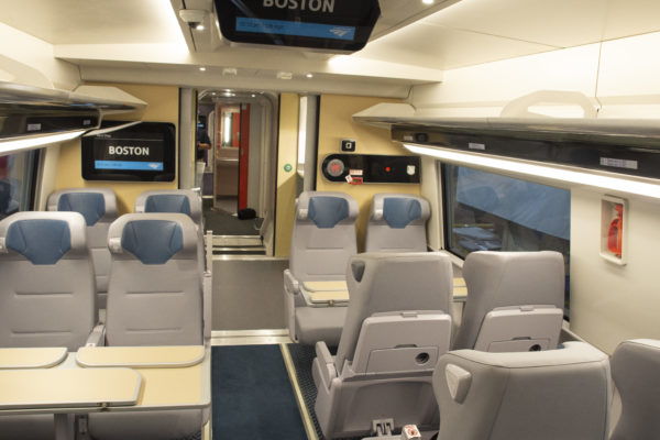 Each train will have 25% more seats, with spacious, high-end comfort customers expect, 
including personal outlets, USB ports and adjustable reading lights at every seat.