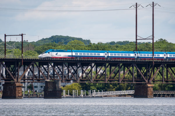 Acela II's first time across the Susquehanna River on its way from PHL-WAS. Amtrak has full image rights.
New Acela 21 in Testing