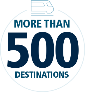 More than 500 destinations.
