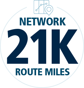 Network: 21k route miles
