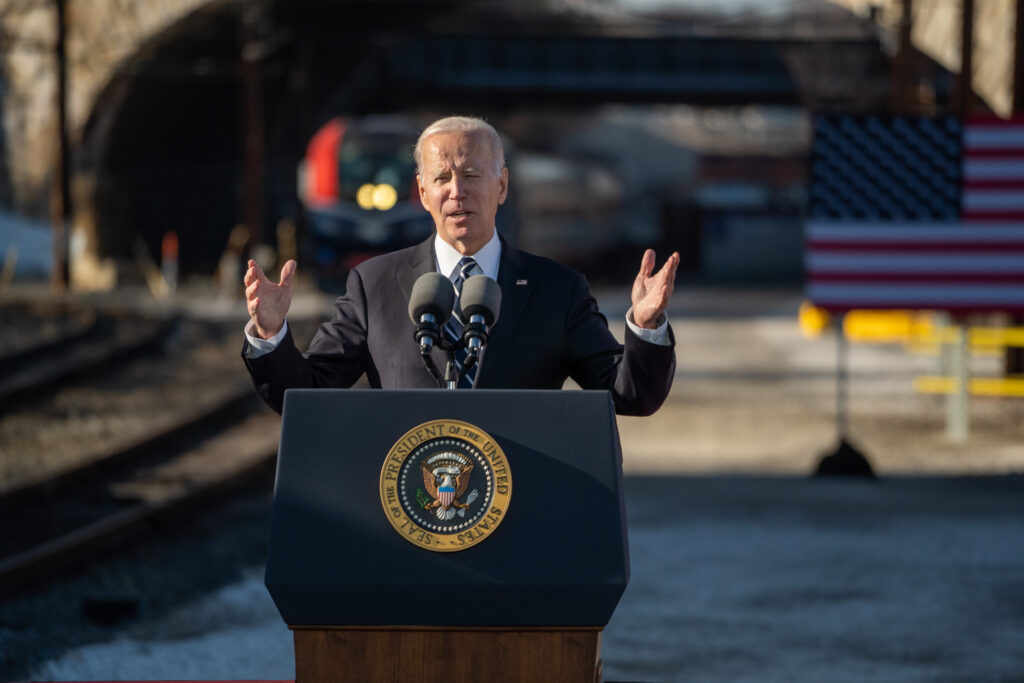 President Biden at tunnel