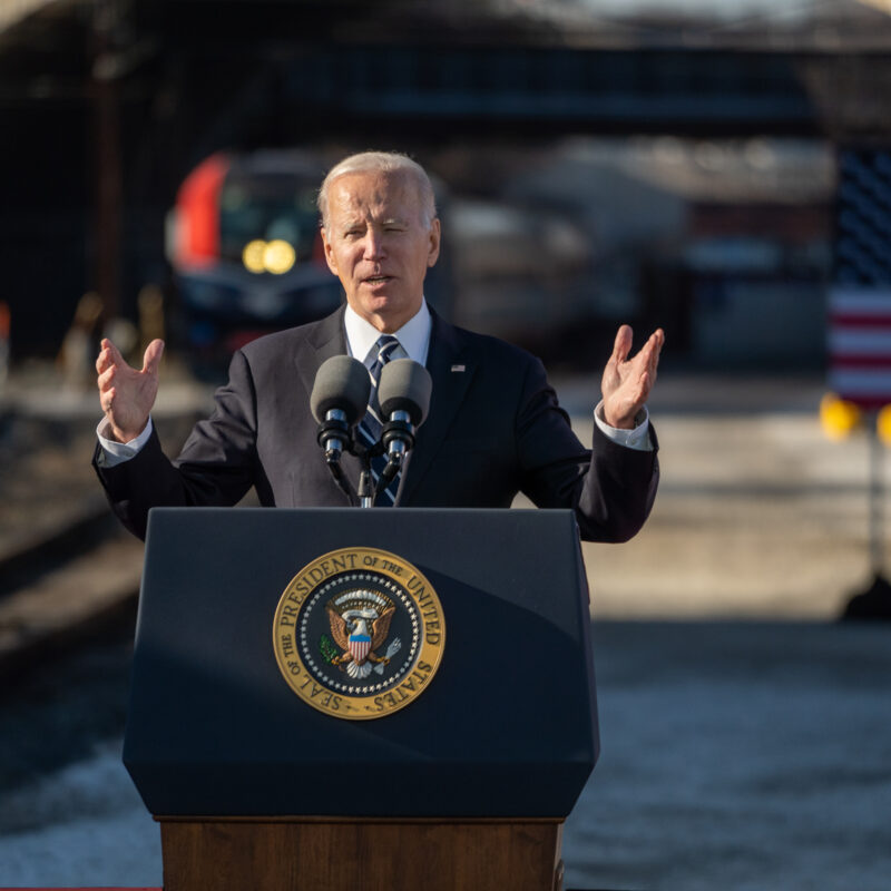 President Biden at tunnel