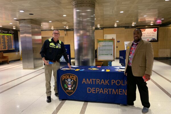 Amtrak Police Department booth in Chicago Union Station
