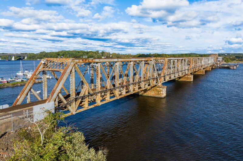 View of the Connecticut River Bridge on a sunny day