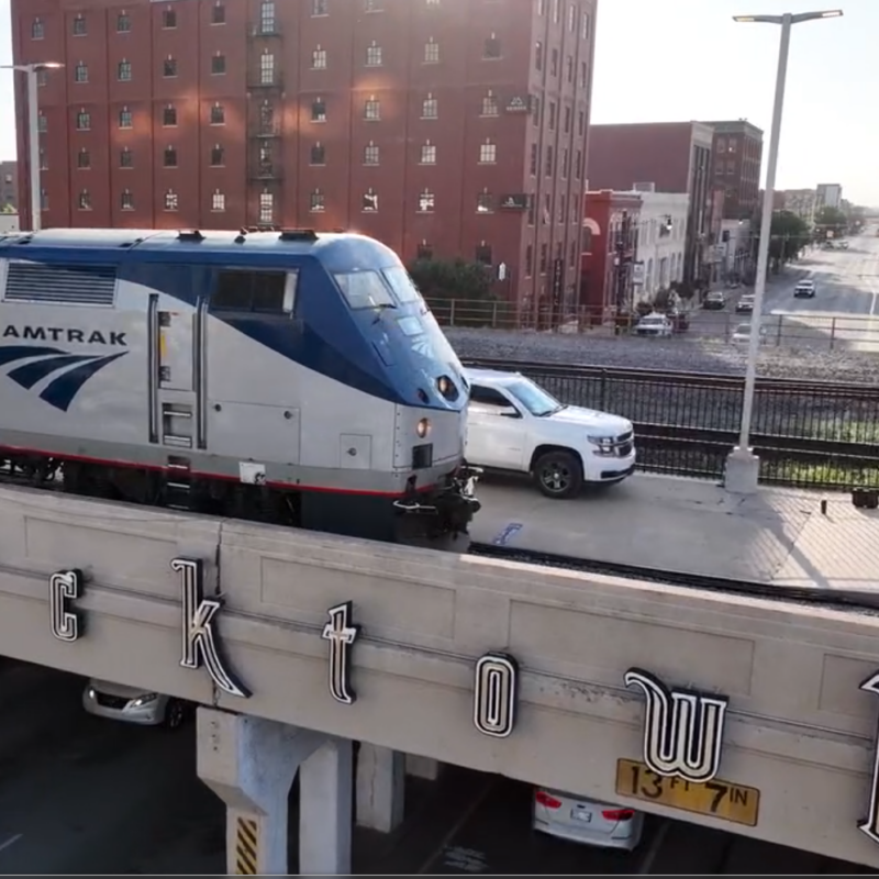 Heartland Flyer train leaving Oklahoma City