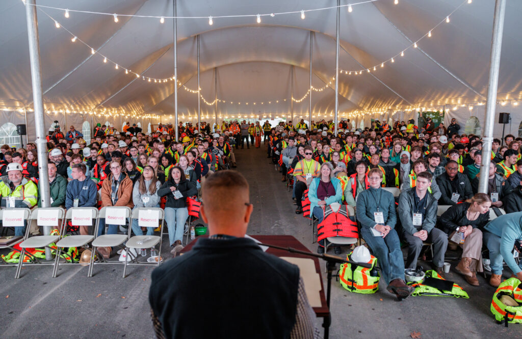 Amtrak hosted over 400 students for a tour of the Connecticut River Bridge Replacement Project