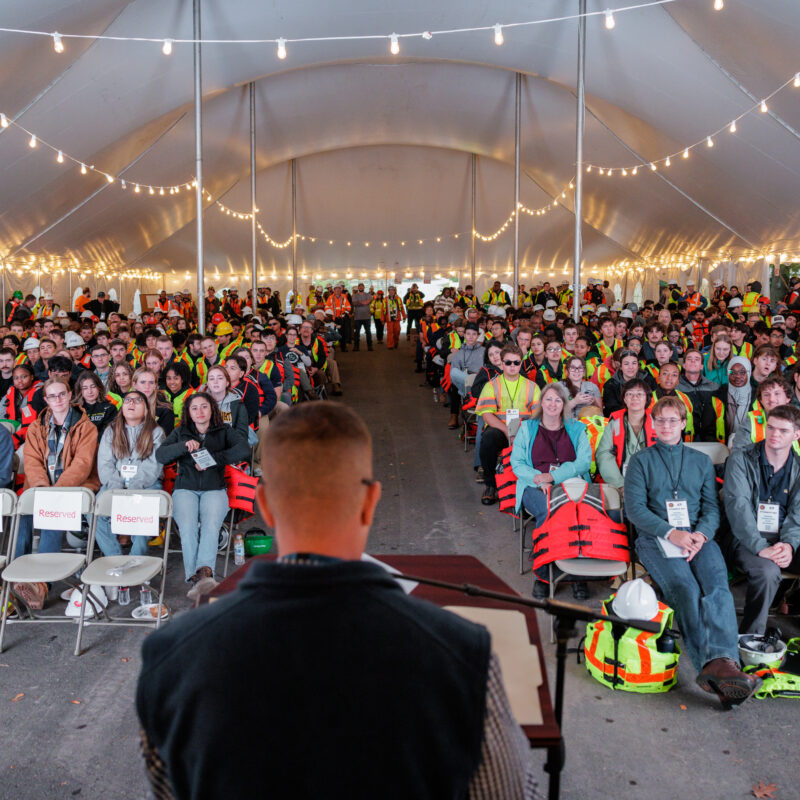 Amtrak hosted over 400 students for a tour of the Connecticut River Bridge Replacement Project
